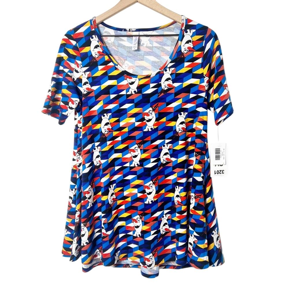 LuLaRoe Disney Olaf Patterns Perfect T-Shirt Size XS Brand New